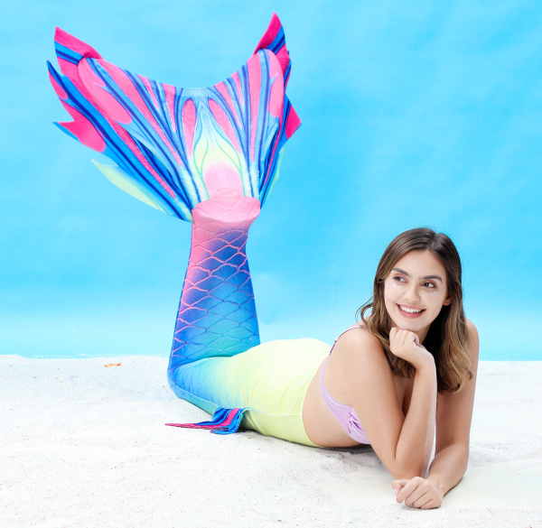 Meerjungfrauenflossen Set für Erwachsene - Sirena Premium RAINBOW