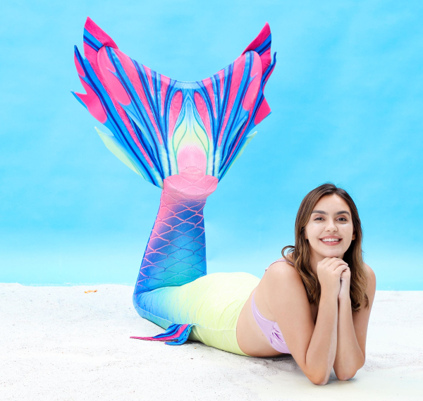 Meerjungfrauenflossen Set für Erwachsene - Sirena Premium RAINBOW