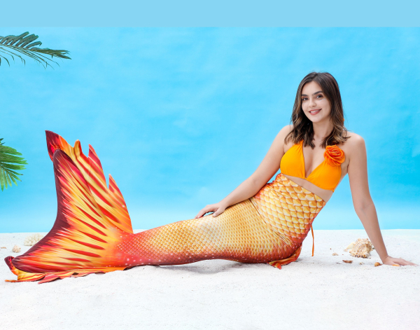 Meerjungfrauenflossen Set für Erwachsene - Sirena Premium Golden Dream H20